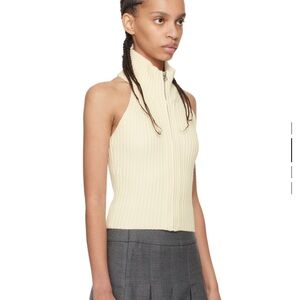 Fax Copy Express Off White Cream Backless Open Back Wool Cashmere Sweater